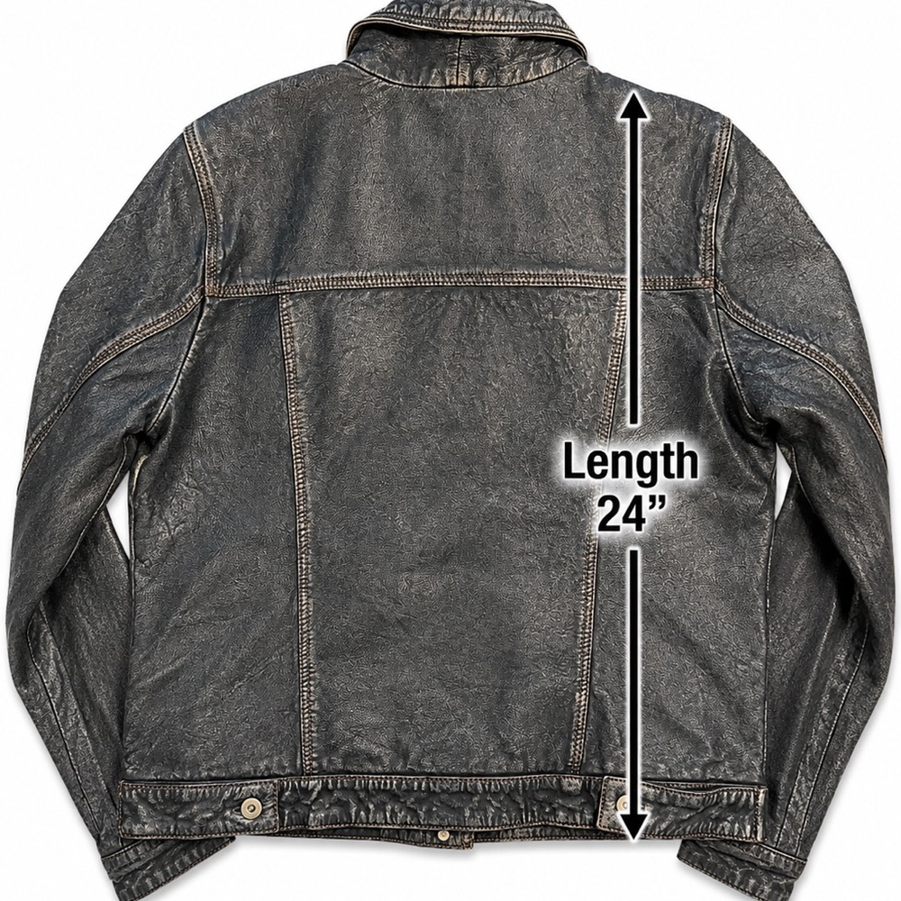 🆕 Wilsons Leather Addison Women’s Leather Denim Trucker Jacket Distressed Blue L - Picture 4 of 10